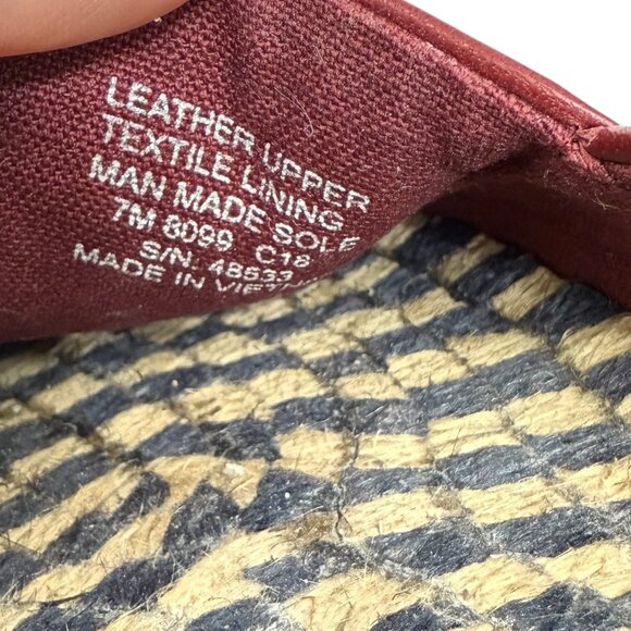 Tory Burch Color block LeatherEspadrille Flat Tuscan Wine Tory Navy Women's sz 7 - Picture 10 of 12